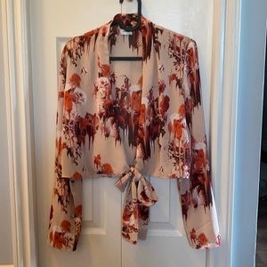 Aritzia Talula Floral Wrap Blouse